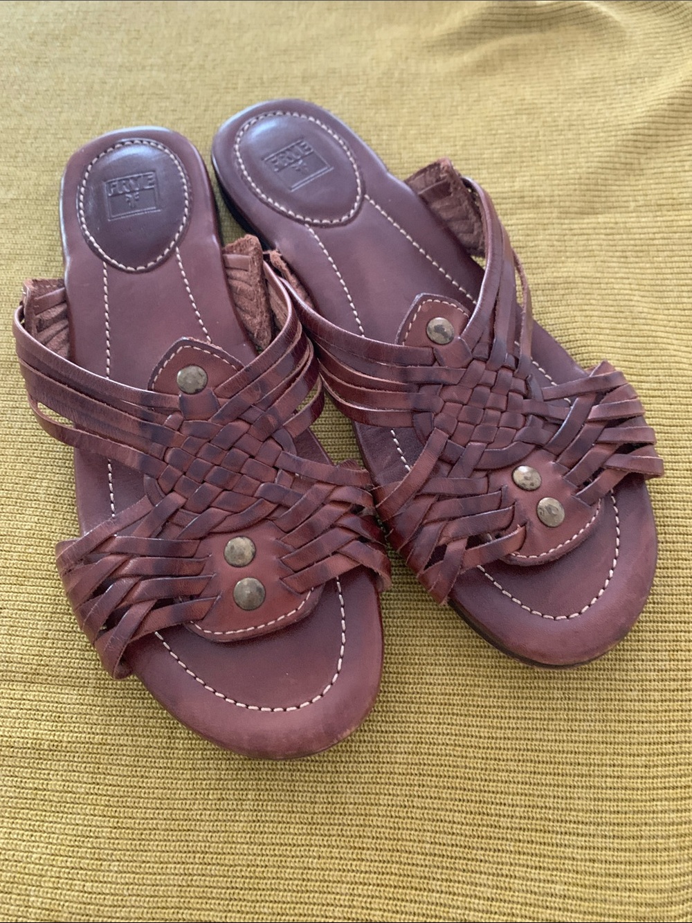 Vintage Frye Leather Slides - Like New - Size 7.5